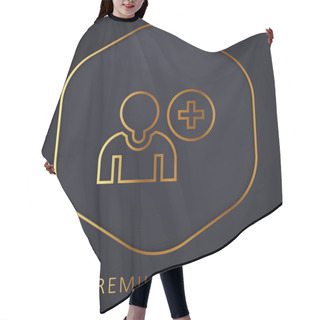 Personality  Add Friend Golden Line Premium Logo Or Icon Hair Cutting Cape