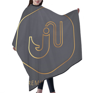 Personality  Bait Golden Line Premium Logo Or Icon Hair Cutting Cape