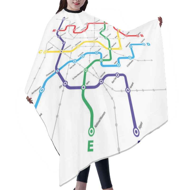 Personality  City Public Transport Scheme Hair Cutting Cape