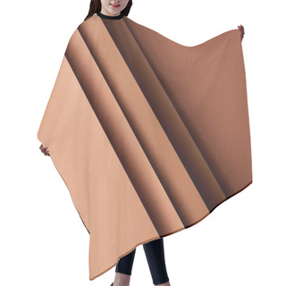 Personality  Pattern Of Overlapping Paper Sheets In Brown Tones Hair Cutting Cape