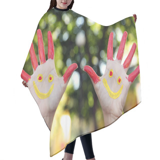 Personality  Smiling Colorful Hands Hair Cutting Cape