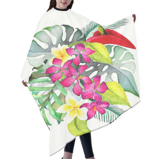 Personality  Hand Drawn Watercolor Tropical Plants Hair Cutting Cape