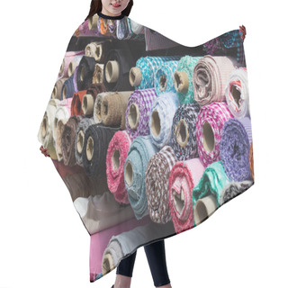 Personality  Fabric Rolls At Market Stall - Textile Industry Background Hair Cutting Cape