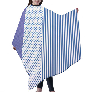 Personality  Top View Of Blue Composition With Stripes And Dots For Background Hair Cutting Cape