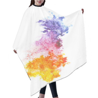 Personality  Abstract Painting With Colorful Watercolour Paint Spots On White  Hair Cutting Cape