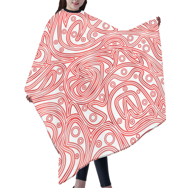 Personality  Pattern With Lines And Rounds Hair Cutting Cape
