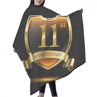 Personality  11  Years Gold  Anniversary Logo, Decorative Background Hair Cutting Cape