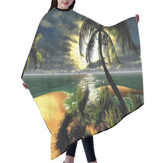 Personality  Hawaiian Sunset In Tropical Paradise Hair Cutting Cape
