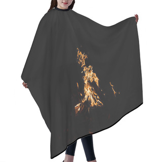 Personality  Logs Burning In Campfire Isolated On Black Hair Cutting Cape