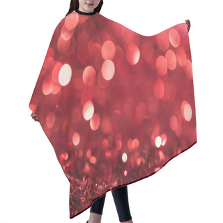 Personality  Christmas Background With Red Shiny Confetti With Bokeh Hair Cutting Cape