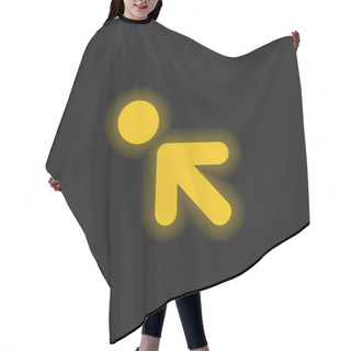 Personality  Arrow Pointing To Upper Left To A Circle Yellow Glowing Neon Icon Hair Cutting Cape