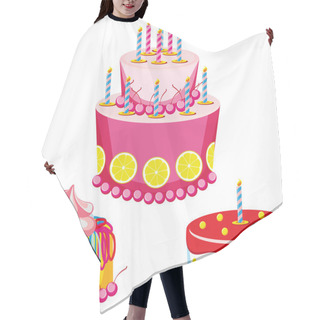 Personality  Birthday Cake With Congratulations Hair Cutting Cape