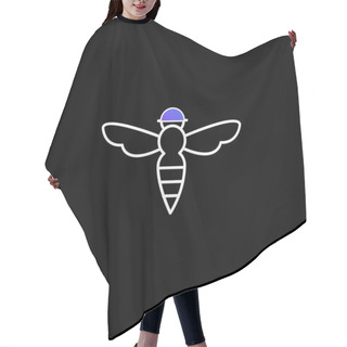 Personality  Bee With Sting Outline Blue Gradient Vector Icon Hair Cutting Cape