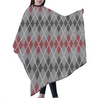 Personality  Knitted Seamless Pattern Argyle Hair Cutting Cape