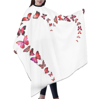 Personality  Flock Of Red Butterflies Hair Cutting Cape