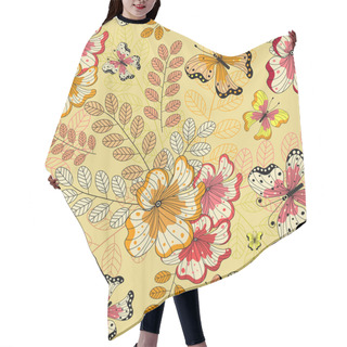 Personality  Yellow Seamless Floral Pattern Hair Cutting Cape