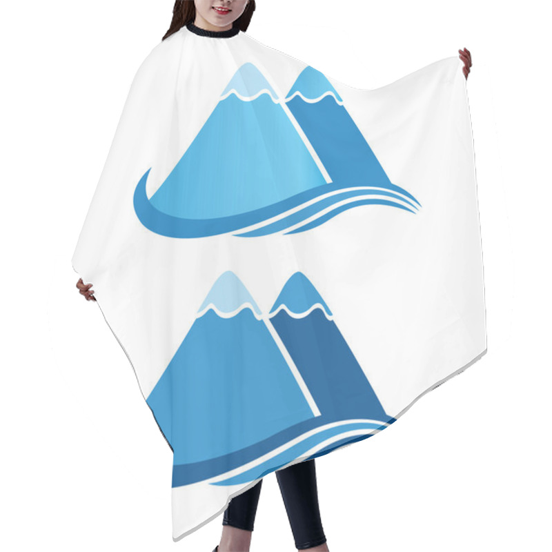Personality  Mountains logo vector hair cutting cape
