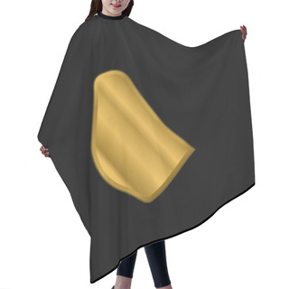 Personality  Barbados Gold Plated Metalic Icon Or Logo Vector Hair Cutting Cape