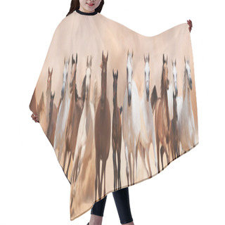 Personality  A Herd Of Horses Running On The Sand Storm Hair Cutting Cape