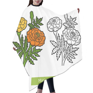Personality  Coloring Book, Flower Marigold Hair Cutting Cape