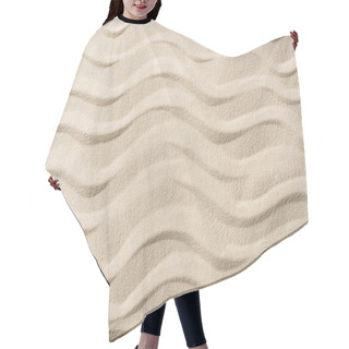 Personality  Top View Of Textured Background With Sand And Smooth Waves  Hair Cutting Cape