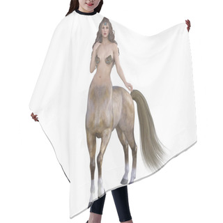 Personality  3D Rendering : A Portrait Of The Beautiful Female Centaur Posing Her Body, Isolated With White Background, Including Clipping Path Hair Cutting Cape