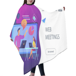 Personality  Web Meetings Landing Page. Hair Cutting Cape