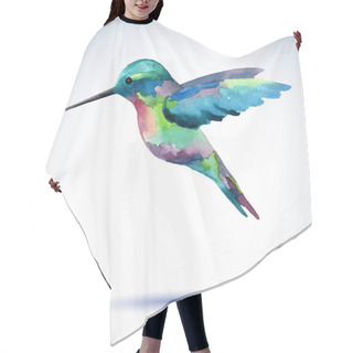 Personality  Hummingbird Watercolor Painting Bird On The White Background. Hair Cutting Cape