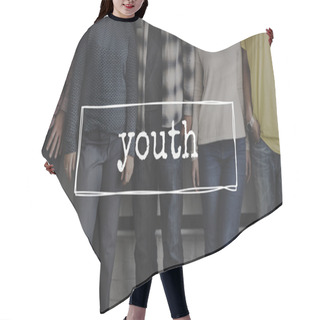 Personality  People Standing Together Hair Cutting Cape
