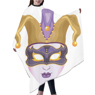Personality  Mask With Jester Hat Hair Cutting Cape