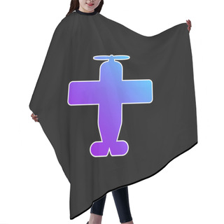 Personality  Airplane With One Helix Blue Gradient Vector Icon Hair Cutting Cape
