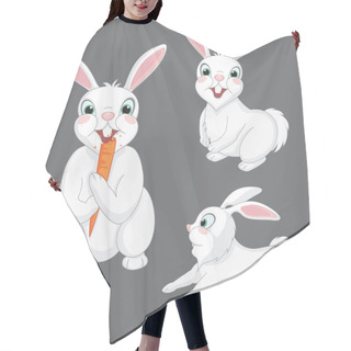 Personality  Cute Rabbits Vector Illustration Hair Cutting Cape
