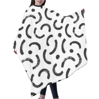 Personality  Geometric Pattern With Half Grunge Black Circles. Hair Cutting Cape