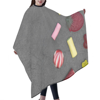 Personality  Candy Sweets Abstract Minimal Food Dark Background Top View Hair Cutting Cape