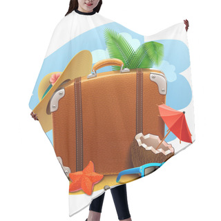 Personality  Travel Suitcase Icon Hair Cutting Cape