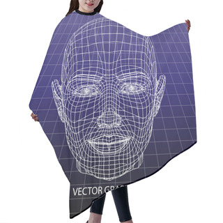 Personality  Vector Model Of Face. Hair Cutting Cape