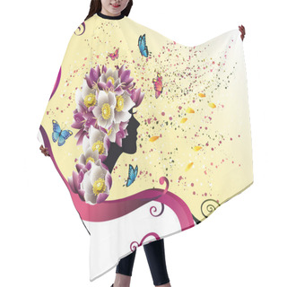 Personality  Woman And Flowers Hair Cutting Cape