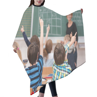 Personality  Intelligent Group Of School Children Hair Cutting Cape