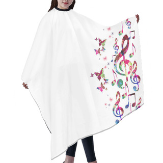 Personality  Colorful Background With Music Notes Hair Cutting Cape