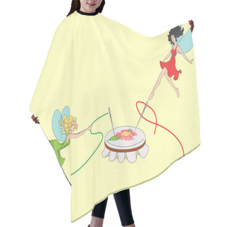 Personality  Embroidery Hair Cutting Cape