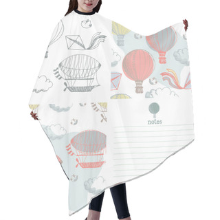 Personality  Big Wheel Bicycle And Airships Set Hair Cutting Cape