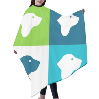 Personality  Basset Hound Flat Four Color Minimal Icon Set Hair Cutting Cape