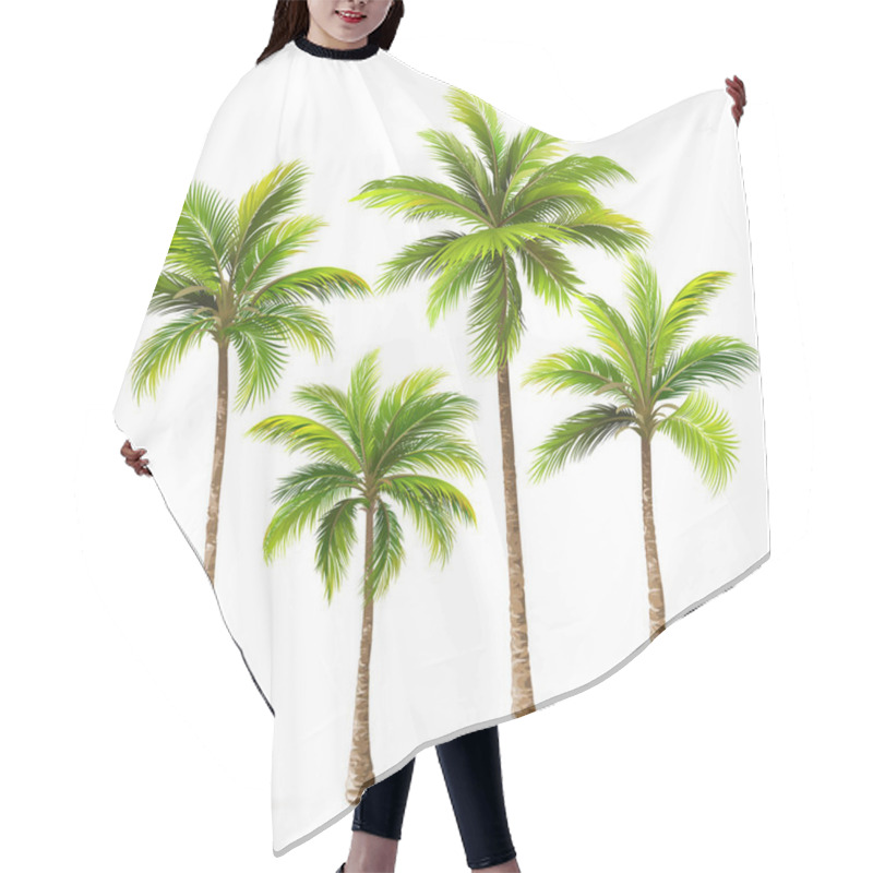 Personality  Palm Trees Set. Vector Hair Cutting Cape
