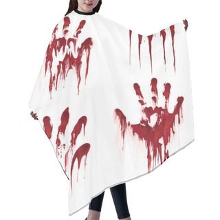 Personality  Bloody Hand Print On White Background Hair Cutting Cape