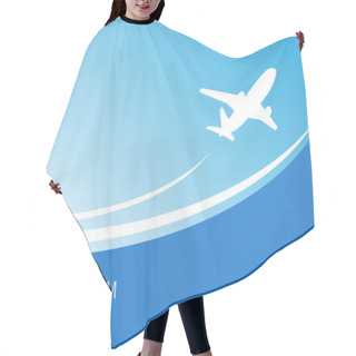 Personality  Travel Airplane Ticket Blue Vector Background Hair Cutting Cape