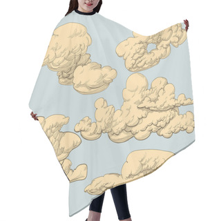 Personality  Retro Style Vector Clouds Hair Cutting Cape