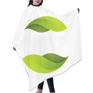 Personality  Green Leaves Icon. Ecology Sphere Logo. Hair Cutting Cape