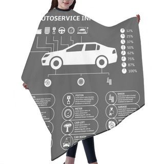 Personality  Car Auto Service Infographics Design Elements Hair Cutting Cape