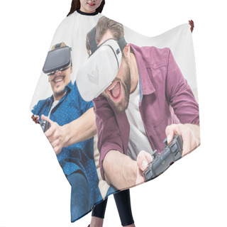 Personality  Friends In Virtual Reality Headsets Hair Cutting Cape
