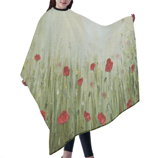 Personality  Regiment With Poppies Drawing Oil Hair Cutting Cape